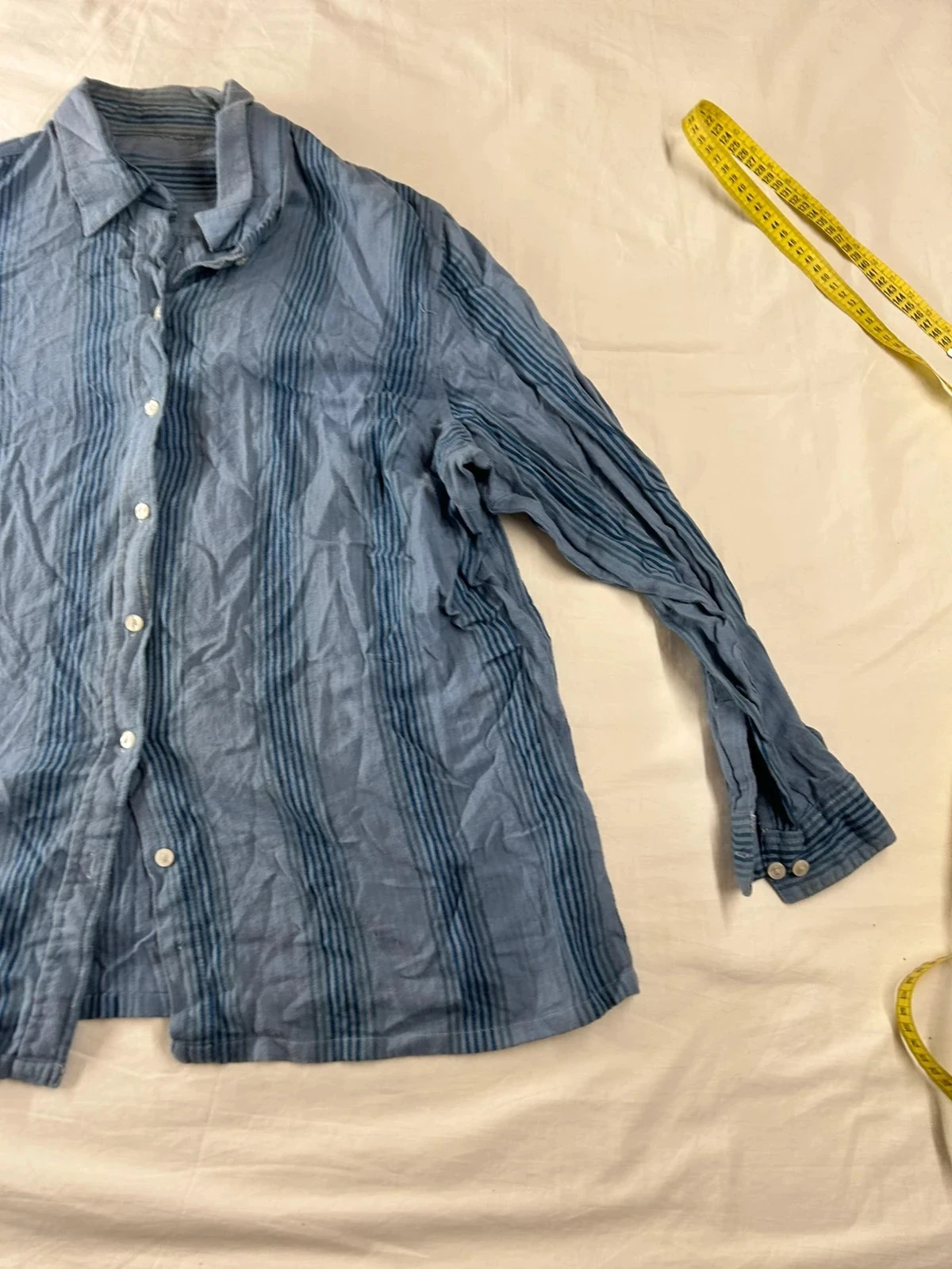 Retro stijl vintage donkerblauw gepateerd overhemd – photo 3